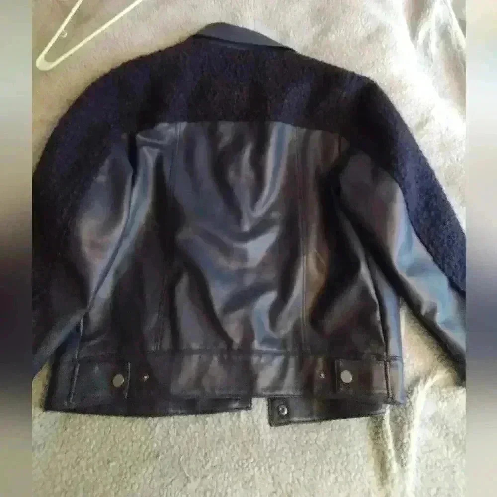 SALE Bernardo Oversized Faux leather Jacket Bomber sz S oversized NWOT - Picture 2 of 4